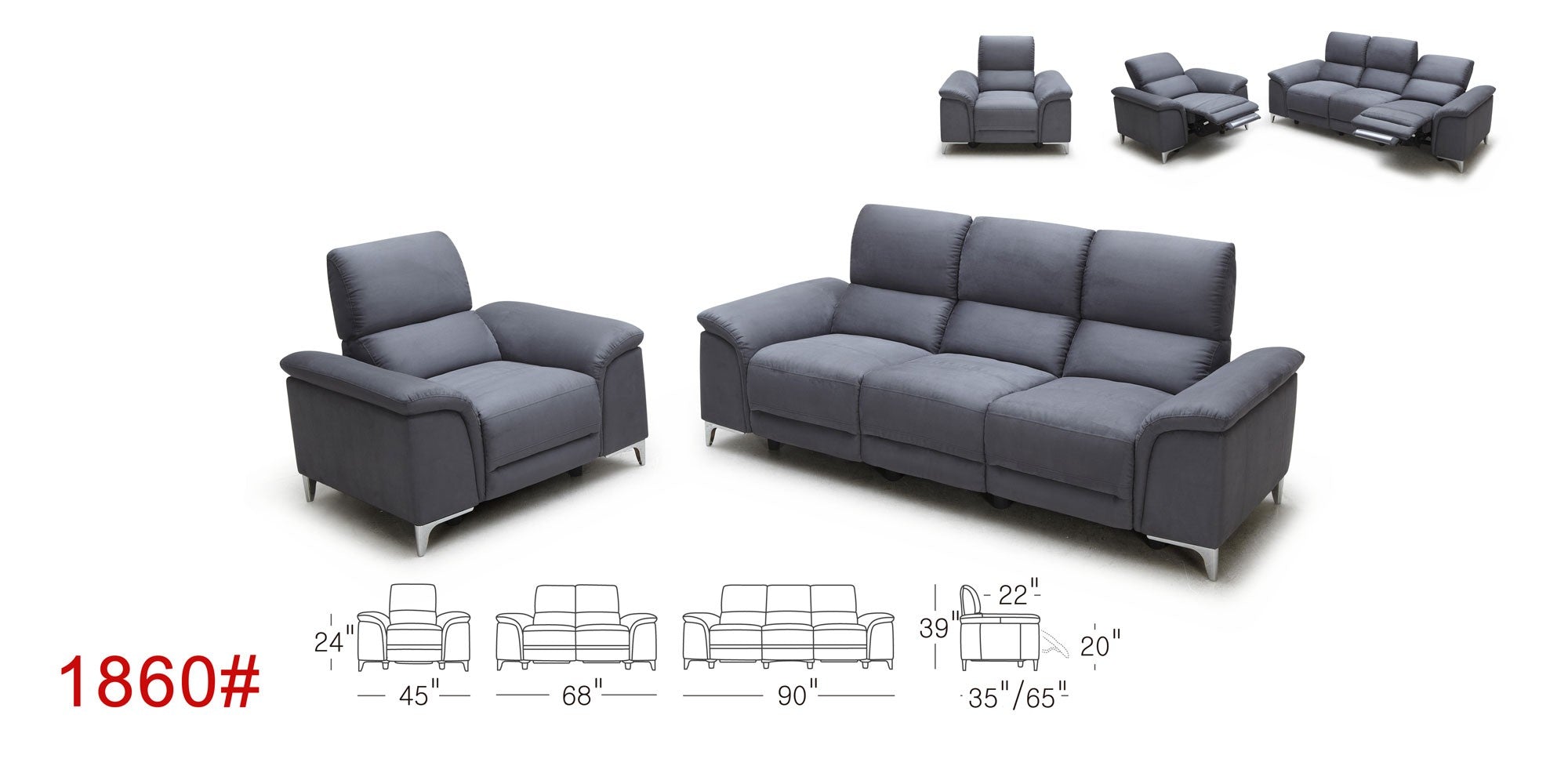1860 Motion Sofa, Love, and Chair