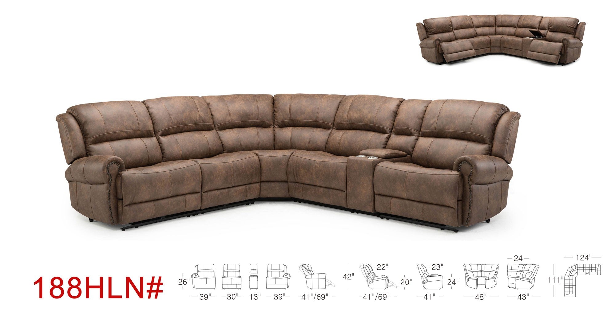 188HLN Motion Sectional