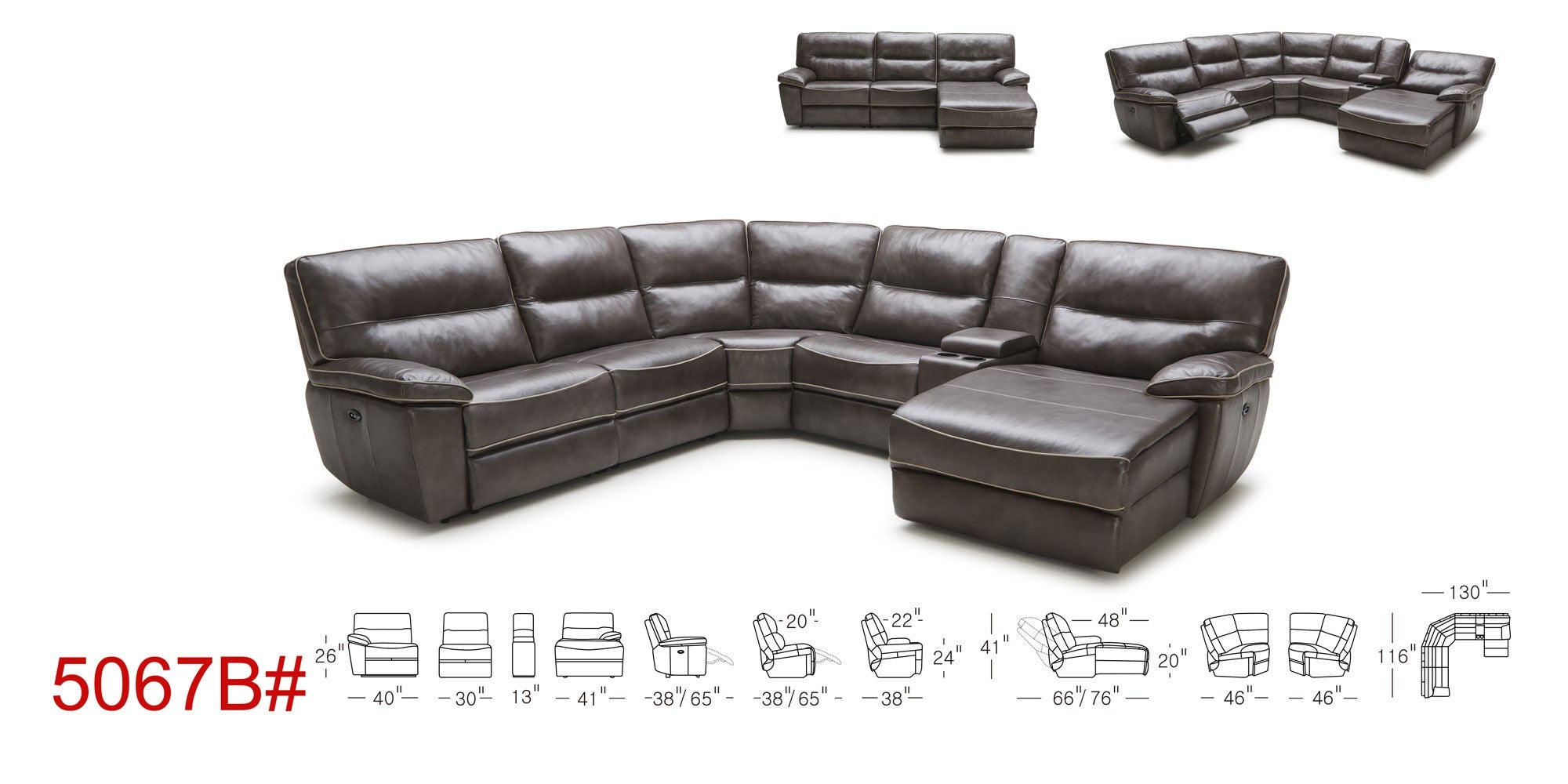 5067B-01 Motion Leather Sectional