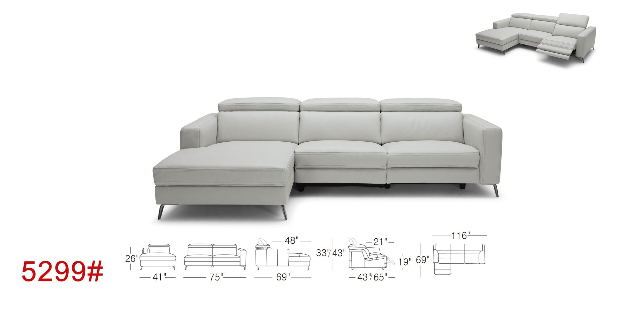 5299 Motion Leather Sectional