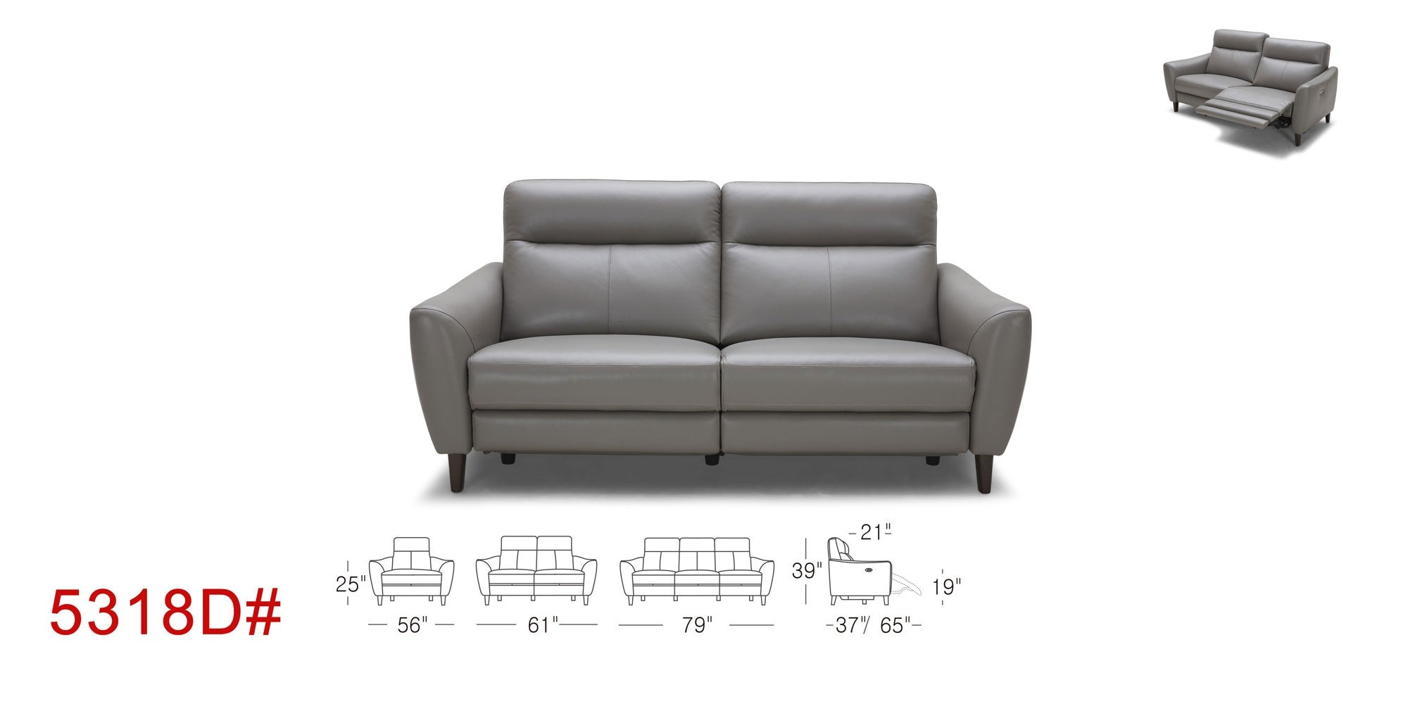 5318D Motion Leather Sofa, Love, and Chair