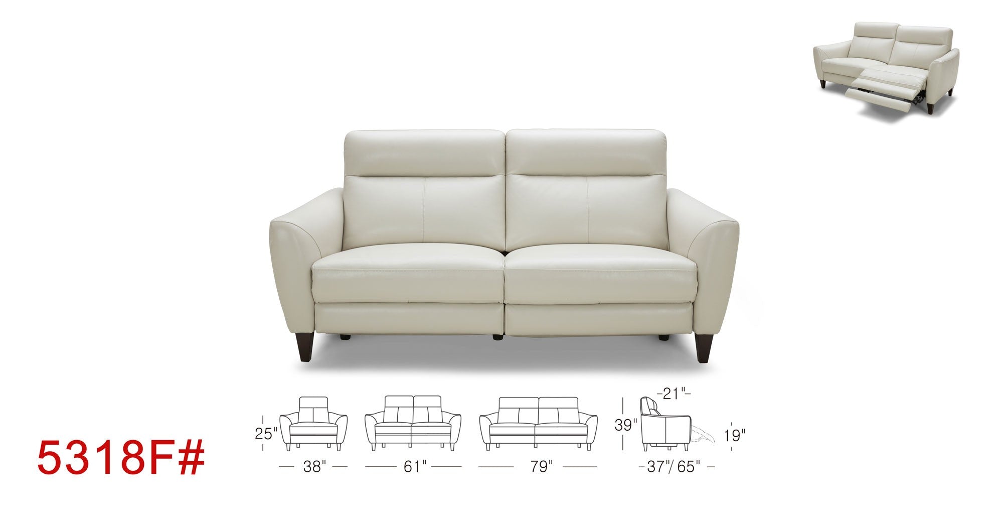 5318F Motion Leather Sofa, Love, and Chair
