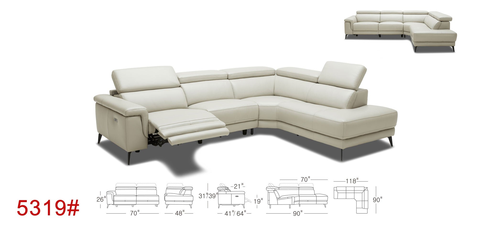 5319 Motion Leather Sectional