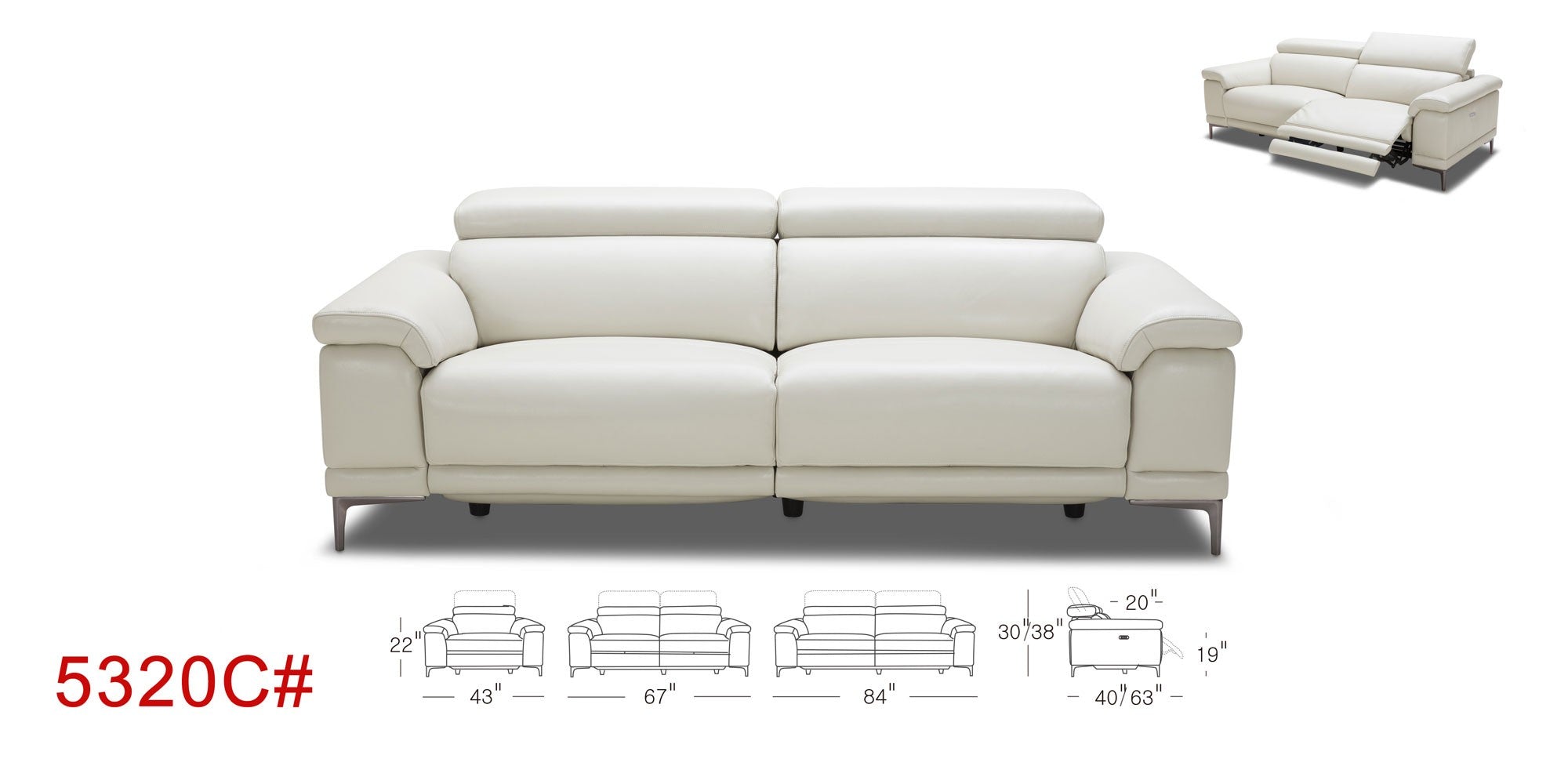 5320C-3 Motion Leather Sofa, Love, and Chair