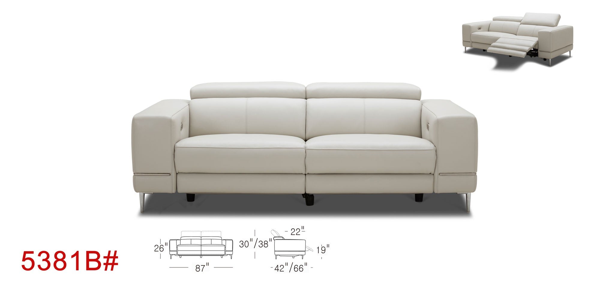 5381B-01 Motion Leather Sofa