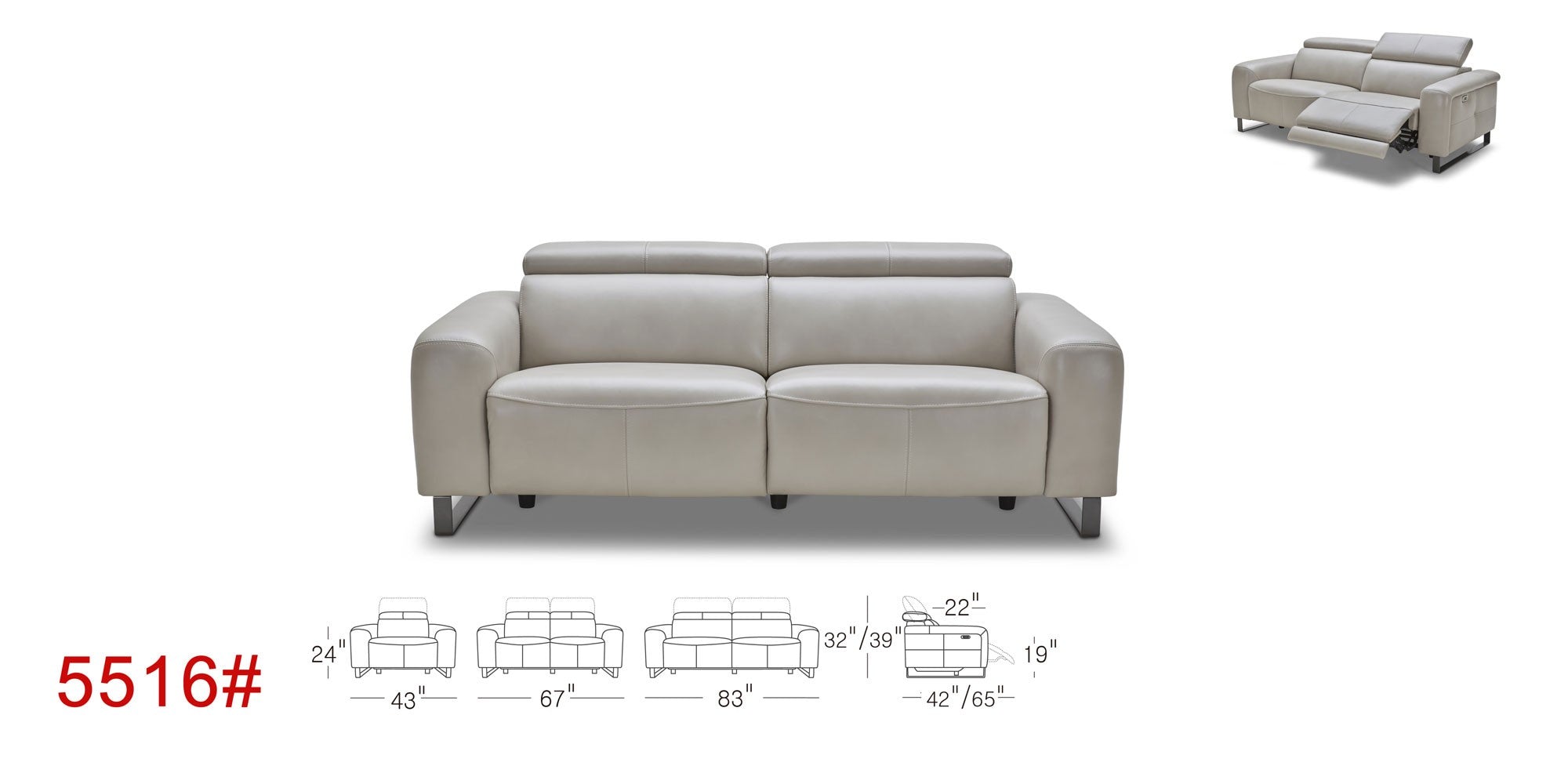 5516-01 Motion Leather Sofa, Love, and Chair