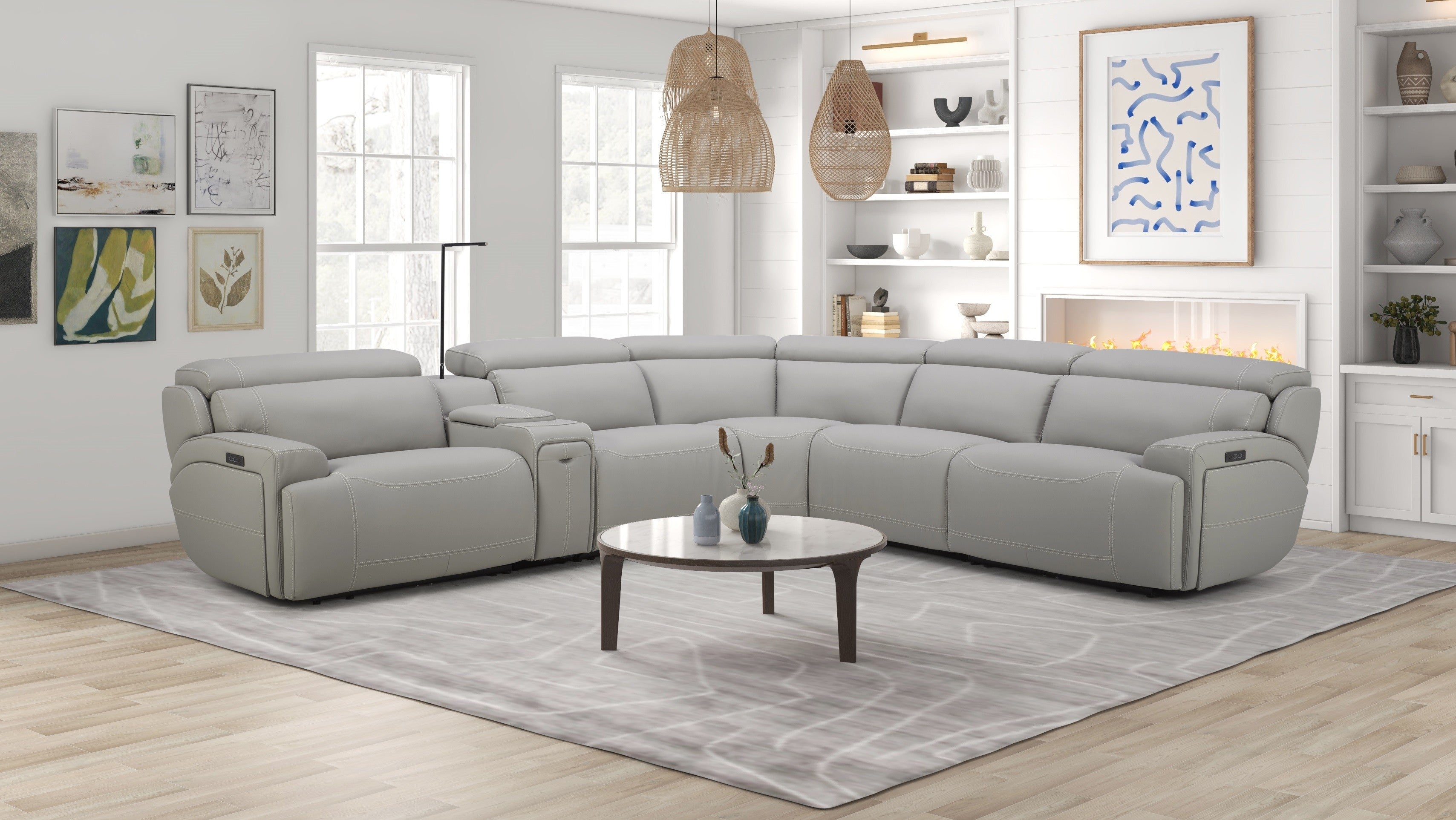 6095B Sectional in White [ clone ]