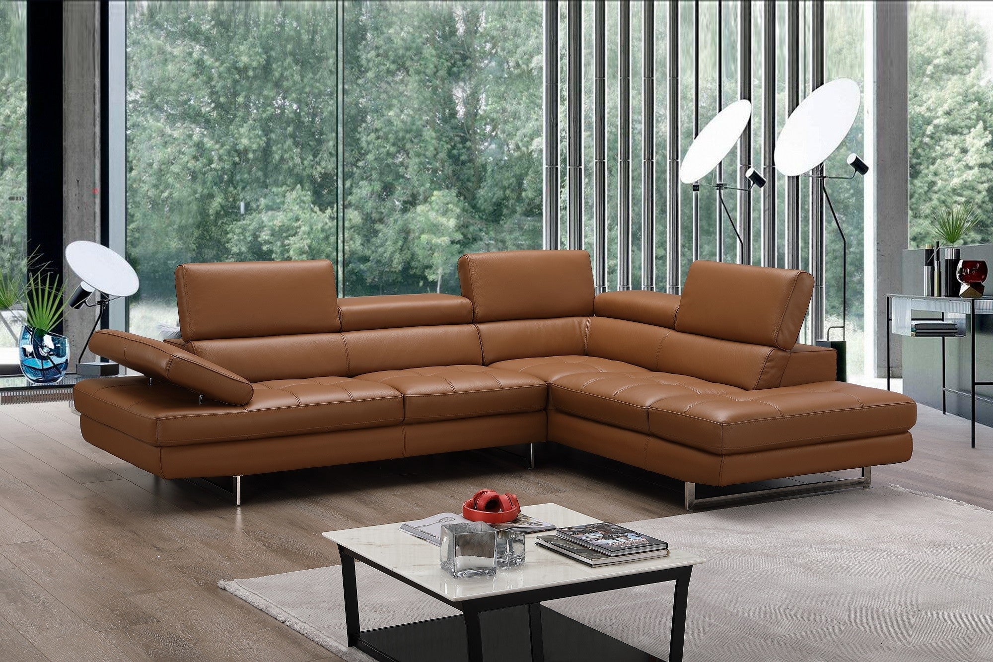 A761 Italian Leather Sectional