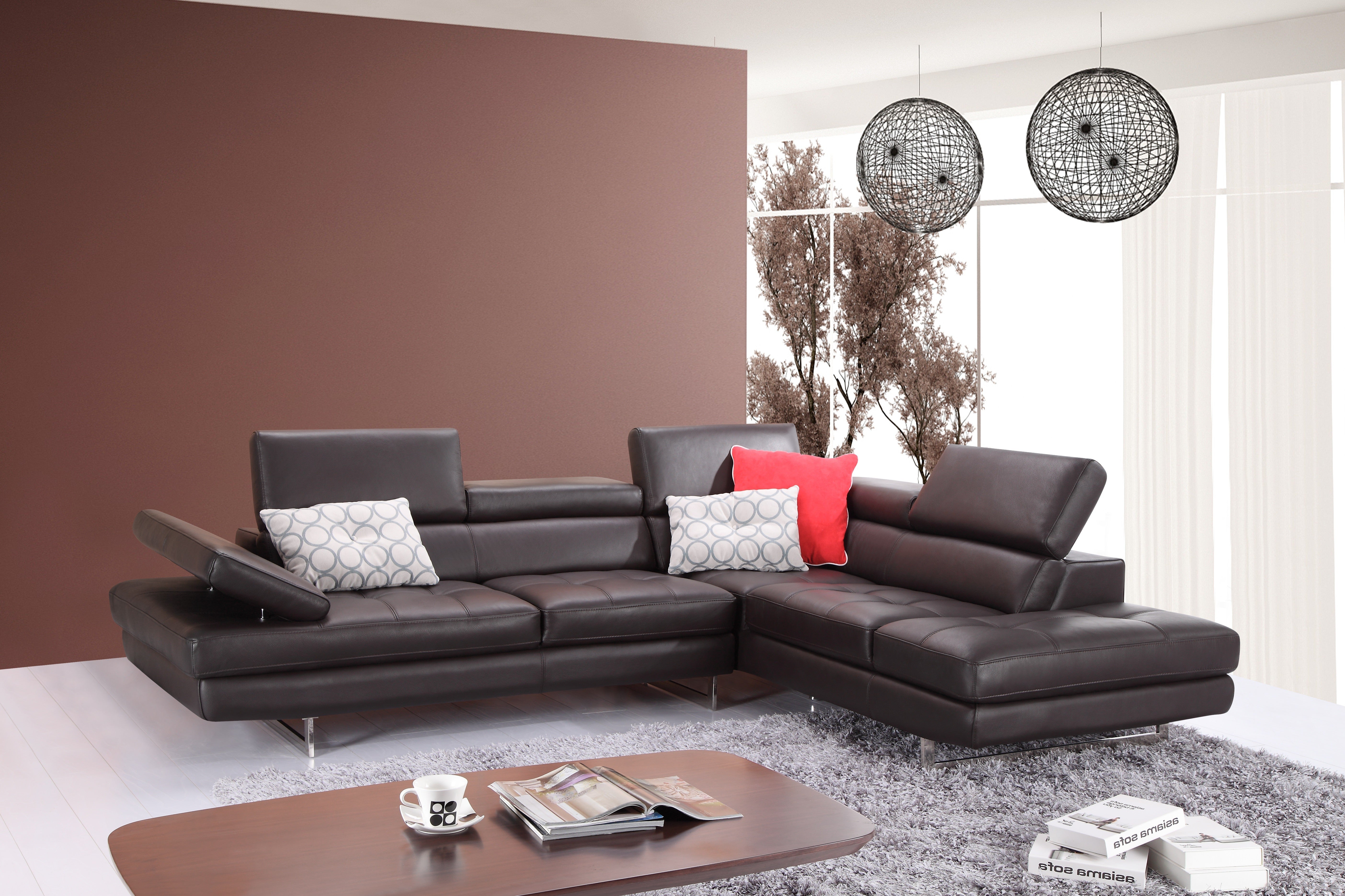 A761 Italian Leather Sectional