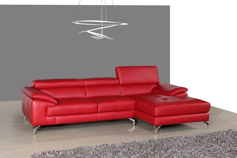 A973b Premium Leather Sectional in Black