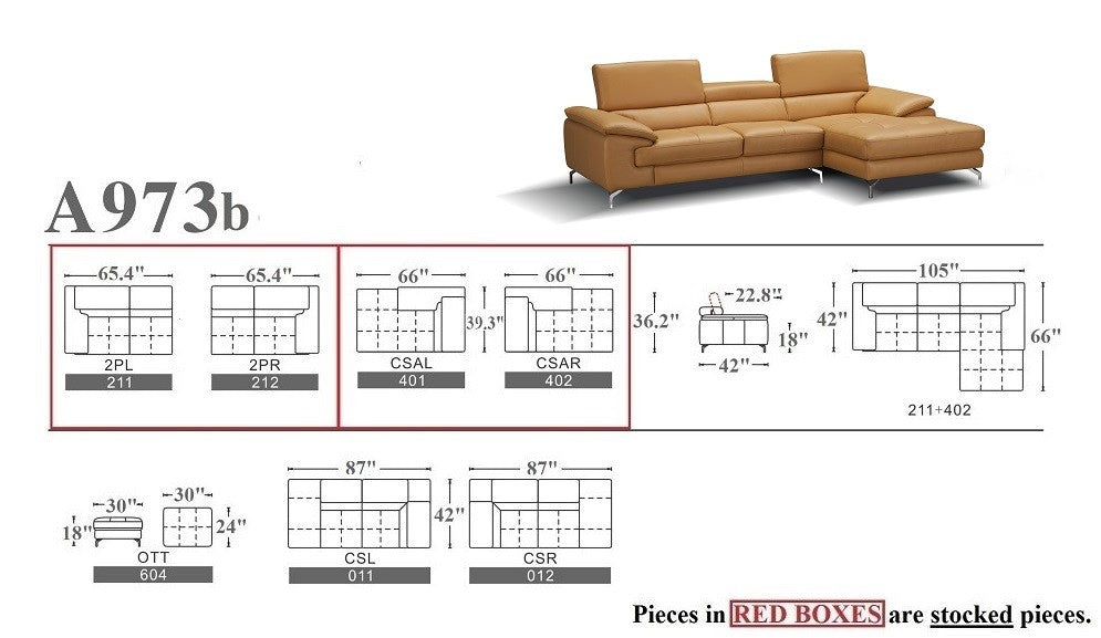 A973b Premium Leather Sectional in Caramel [ clone ]