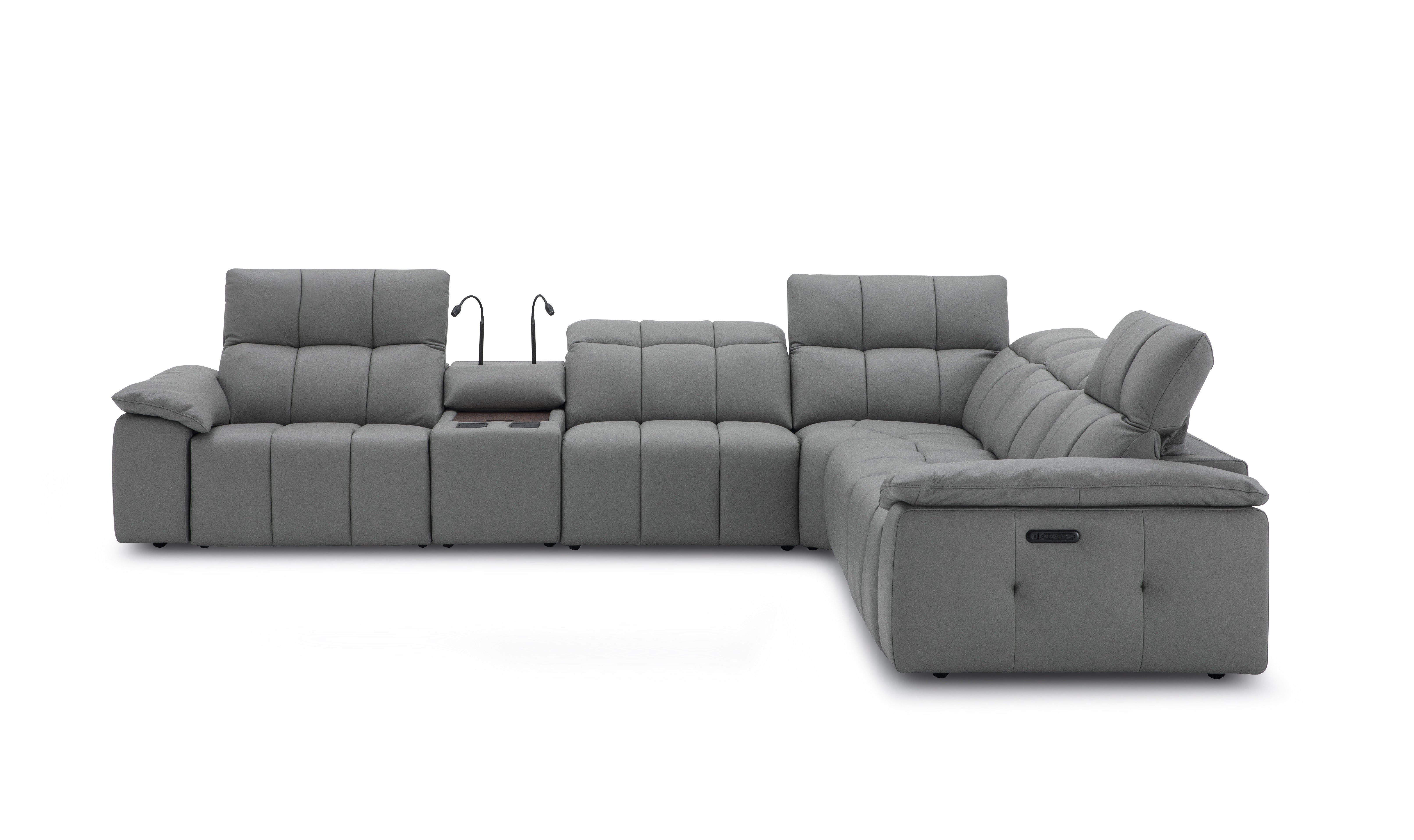 Picasso 6Pc Fabric Motion Sectional In Dark Grey [ clone ]