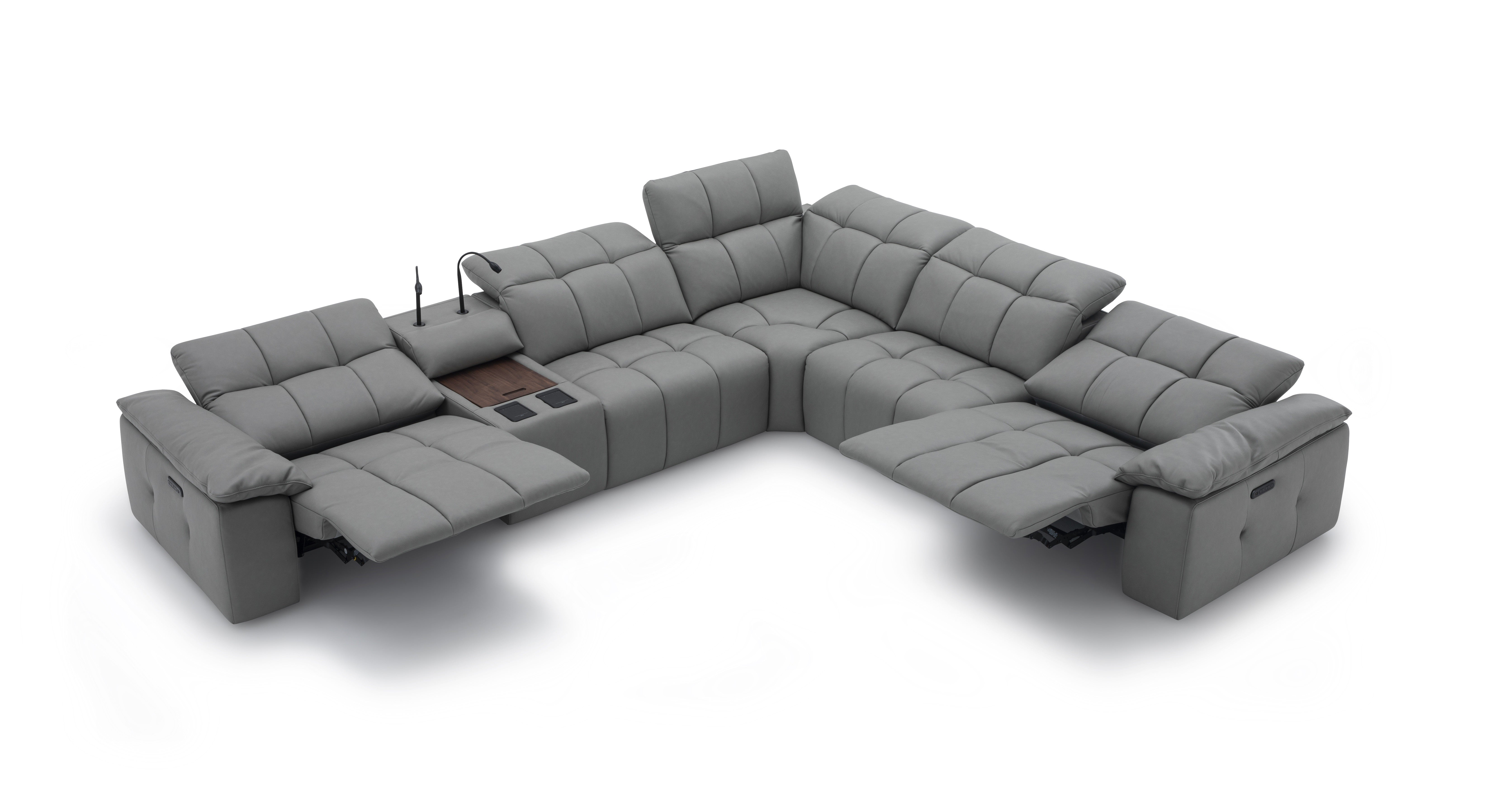 Picasso 6Pc Fabric Motion Sectional In Dark Grey [ clone ]
