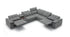 Picasso 6Pc Fabric Motion Sectional In Dark Grey [ clone ]