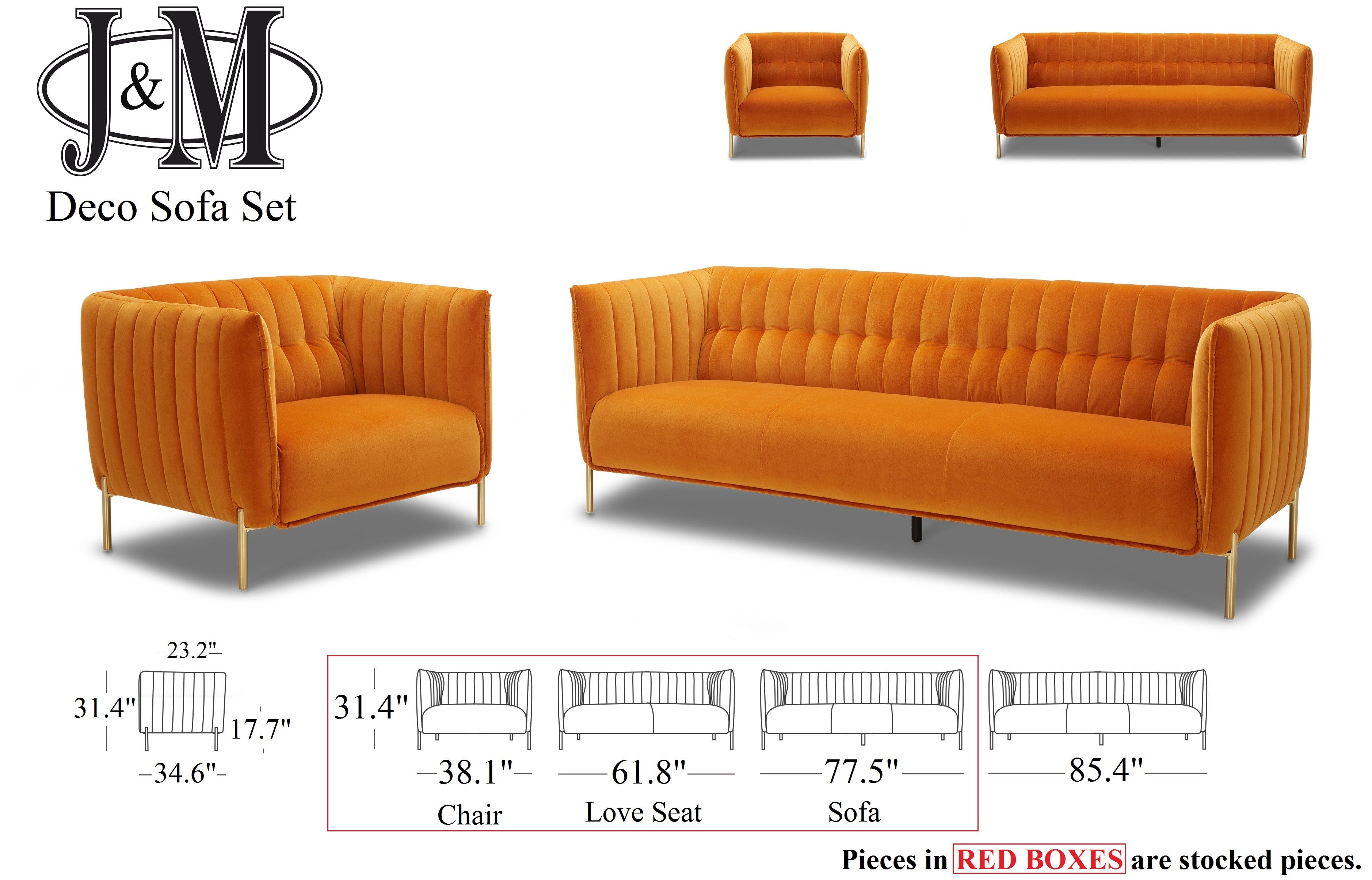 Deco Blue Fabric Sofa Set [ clone ]