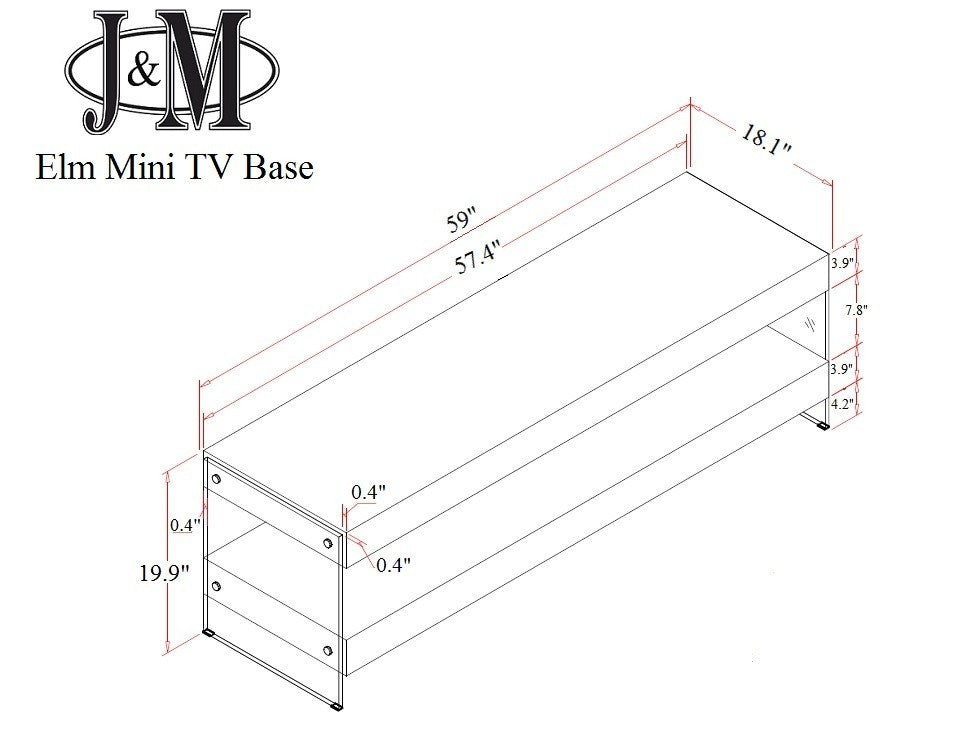 Elm Mini TV Base in Walnut