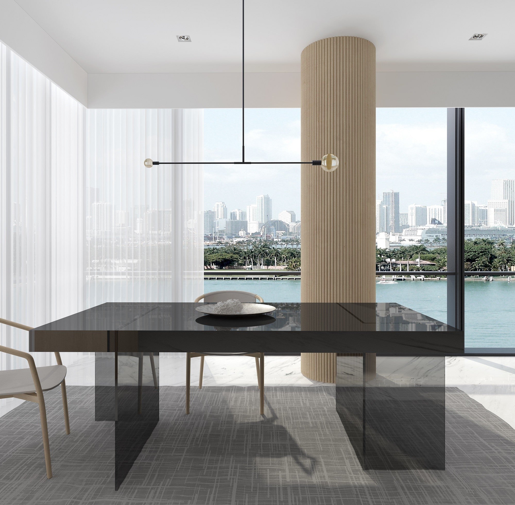 Grey Cloud Modern Dining in High Gloss