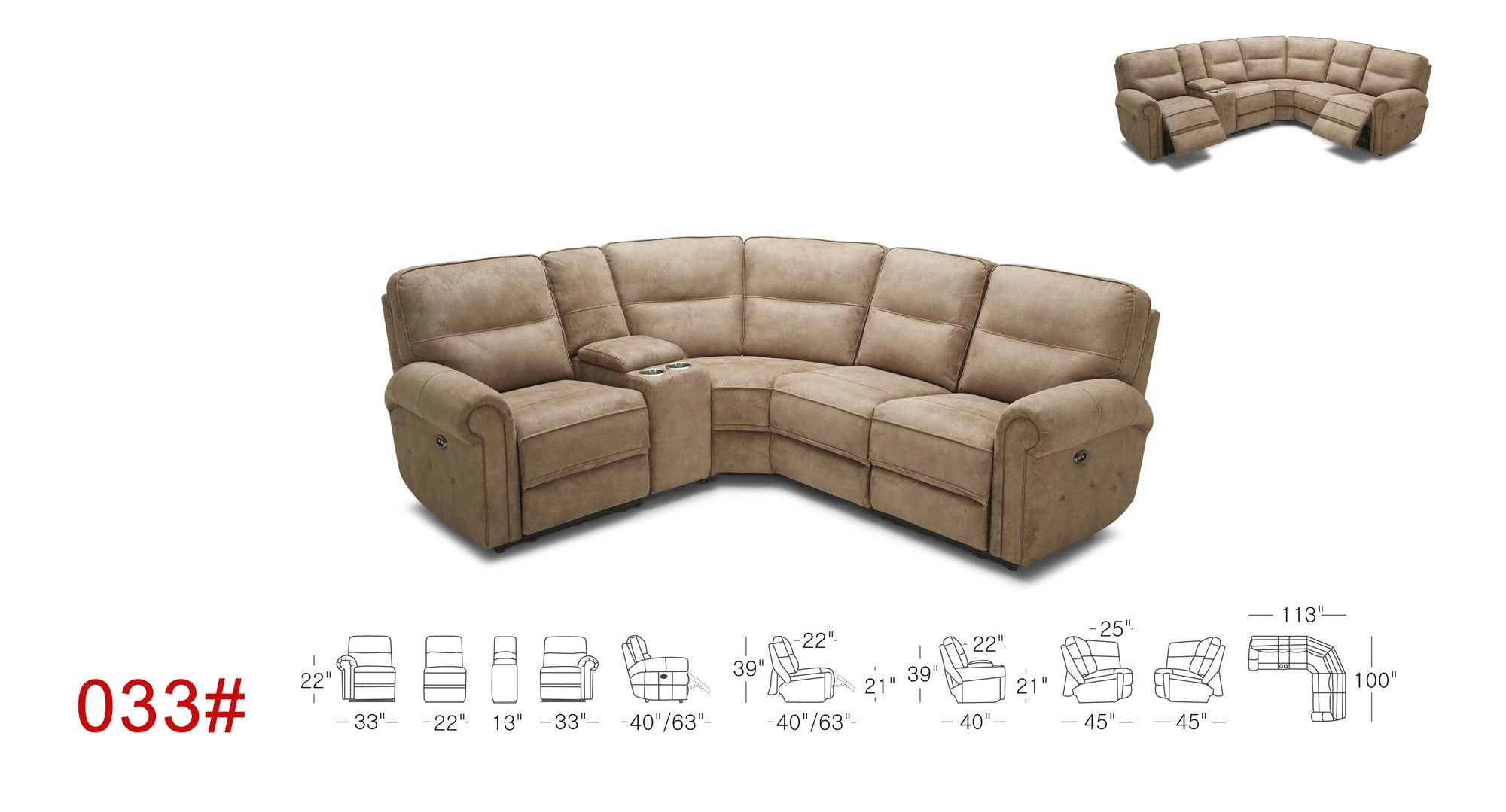 033-5 Motion Sectional