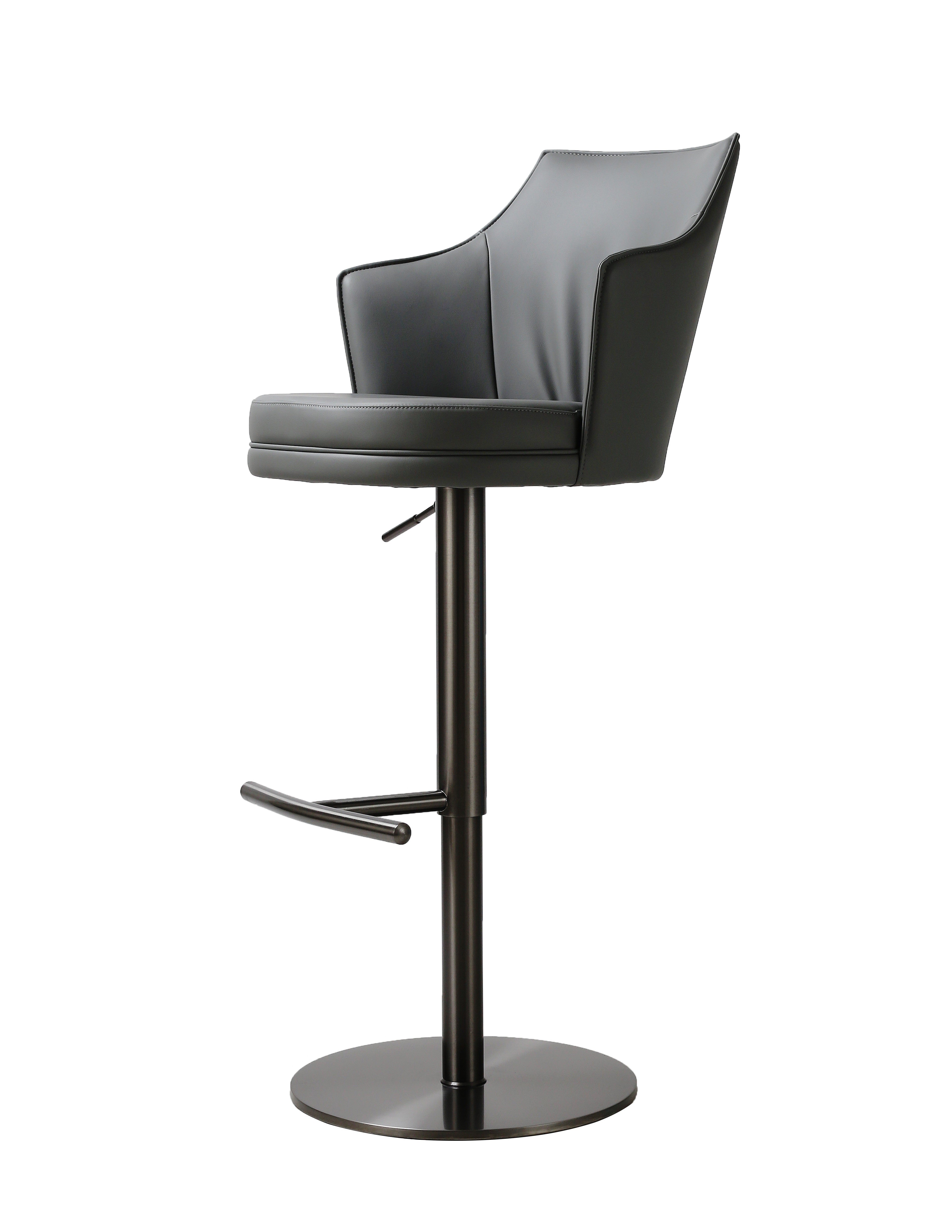 C 027B-3 Leather Barstool [ clone ]