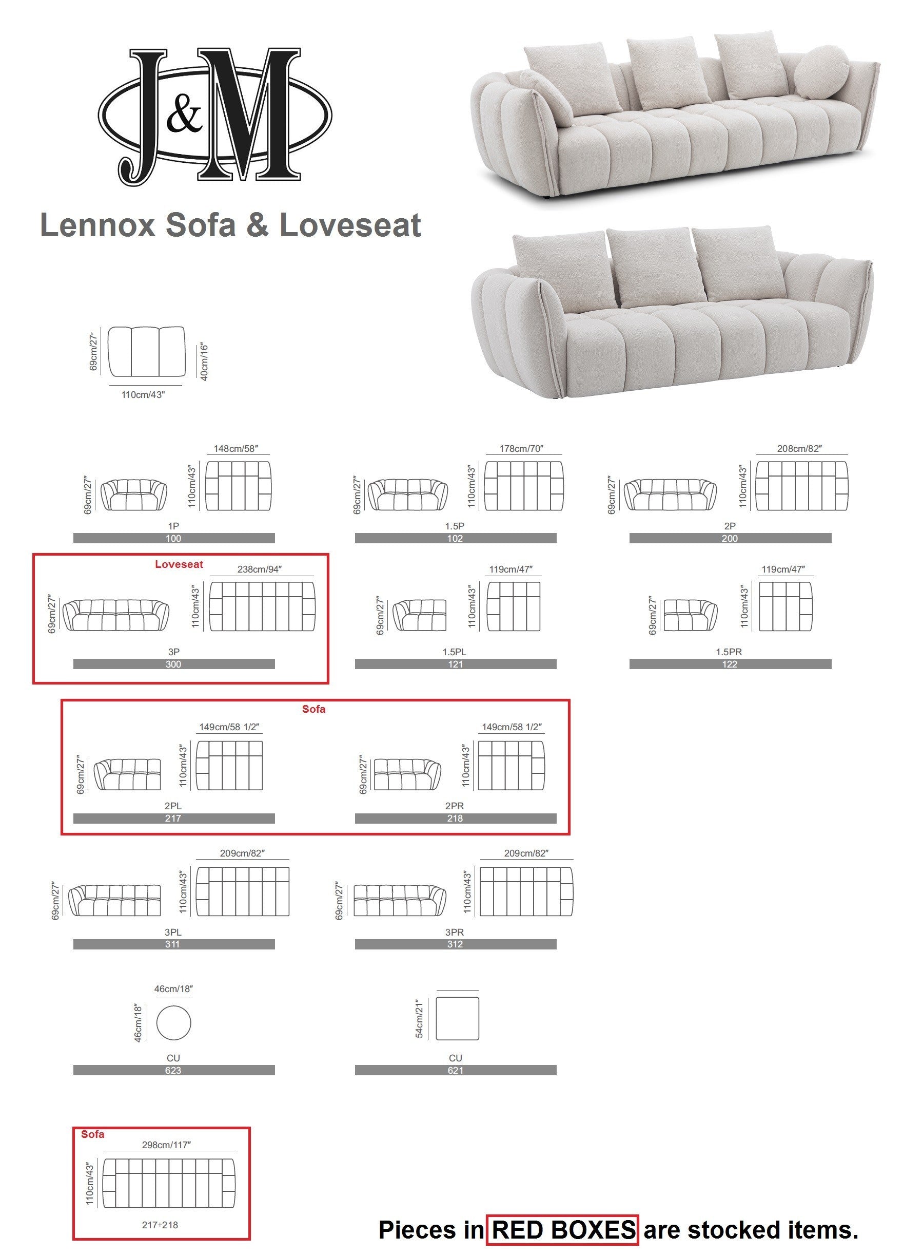 Lennox Fabric Love seat [ clone ]