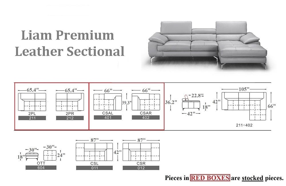 Liam Premium Leather Sectional