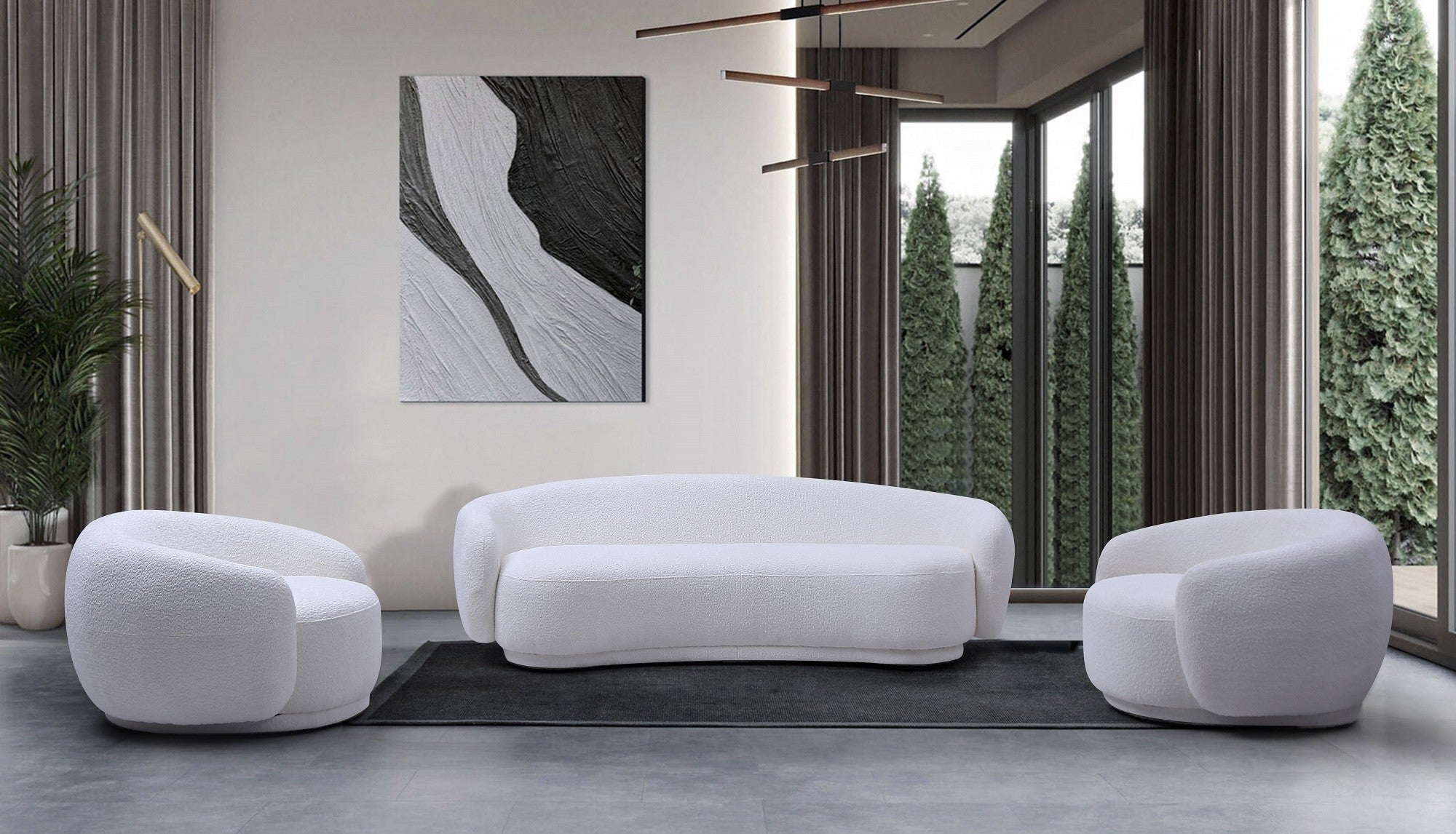 Lounge Off White Sofa & Chair