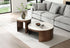 Monolith Coffee Table | Modern Ceramic Coffee Table with Brushed Bronze Base
