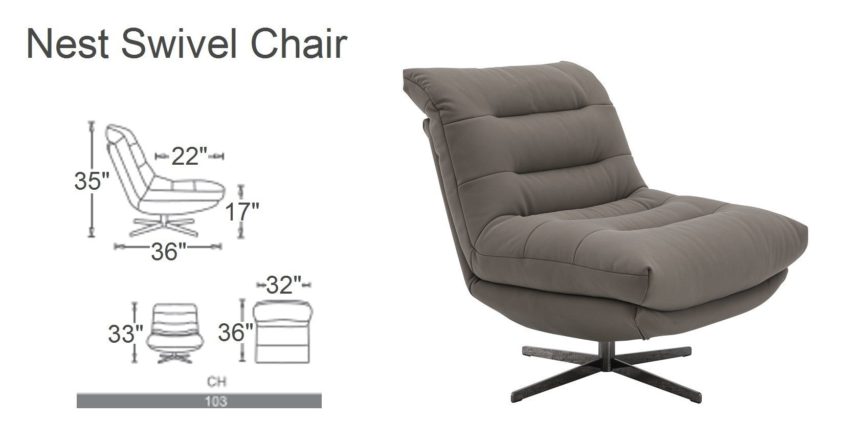 Nest Swivel Chair in Brownie [ clone ]