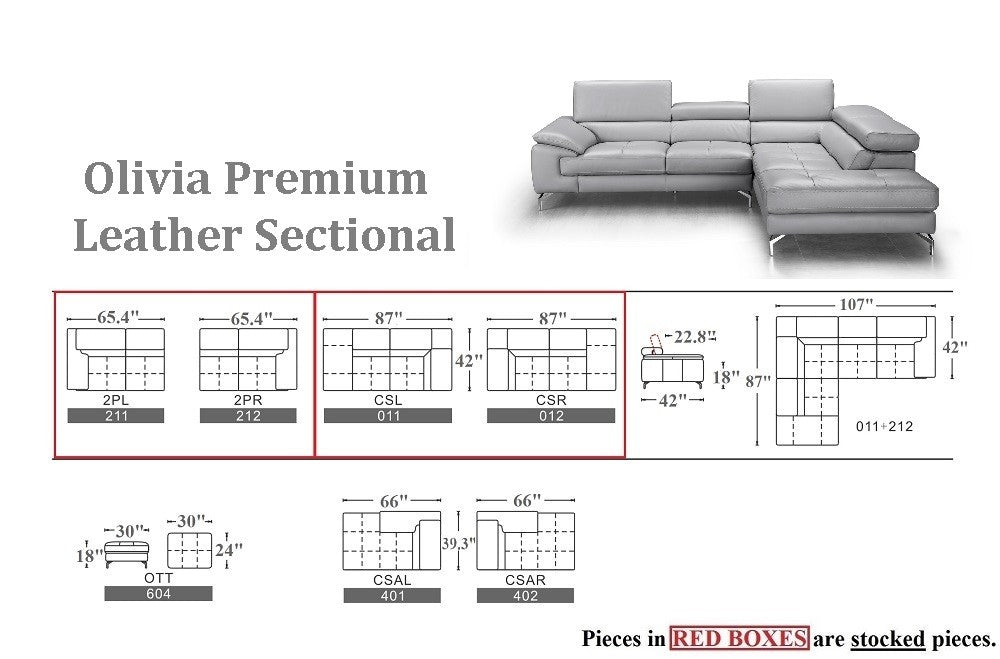 Olivia Premium Leather Sectional