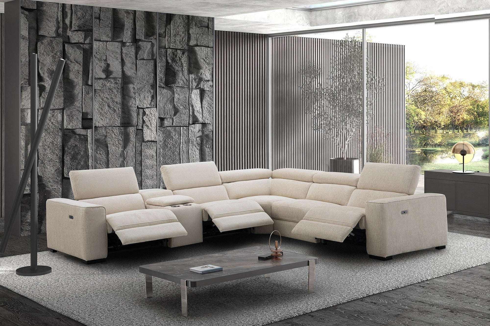Picasso 6Pc Motion Sectional In Silver Grey [ clone ]