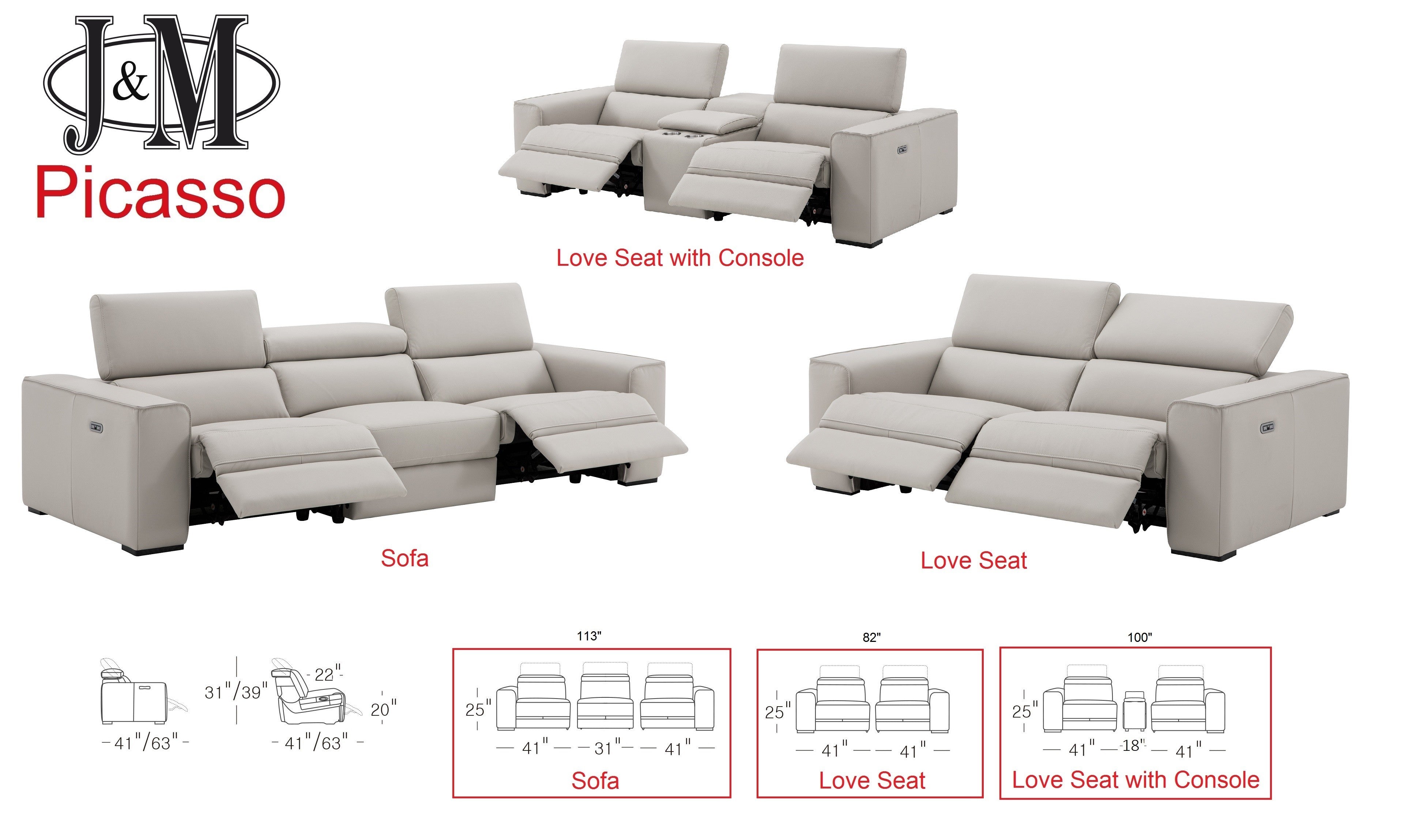 Picasso Sofa & Love Seat In Silver Grey [ clone ]