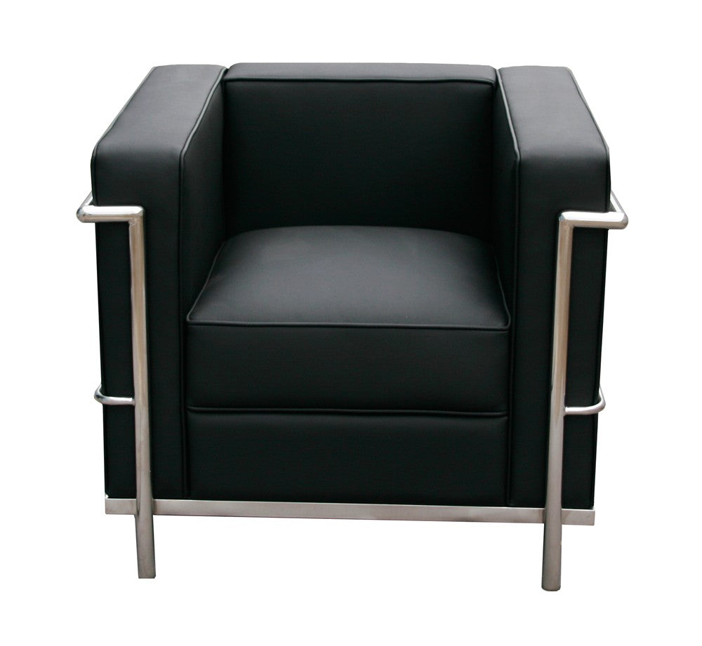 Cour Italian Leather Sofa in Black