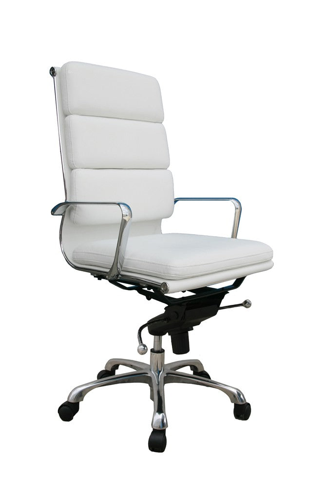 Plush High Back Office Chair In Brown