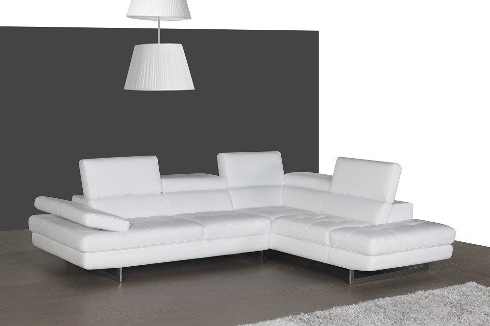 A761 Italian Leather Sectional Grey