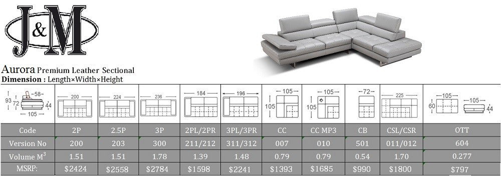 Aurora Sectional by J&M