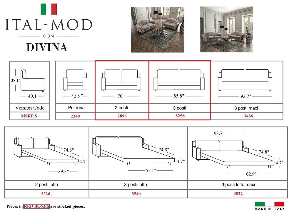 The Divina Fabric Sofa Set