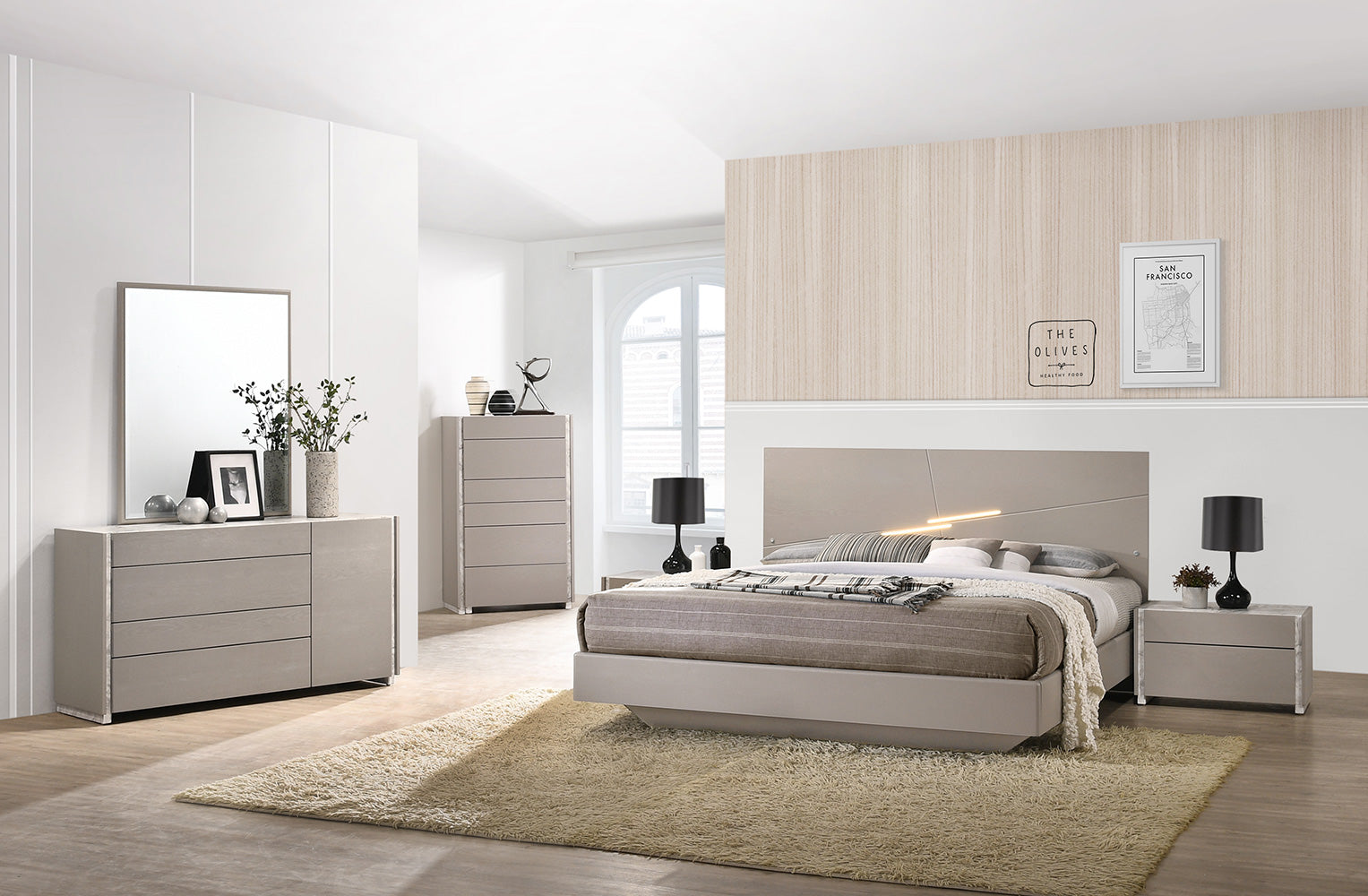 J and M Furniture Bedroom Sets Pearl Modern Bed | J&M Furniture