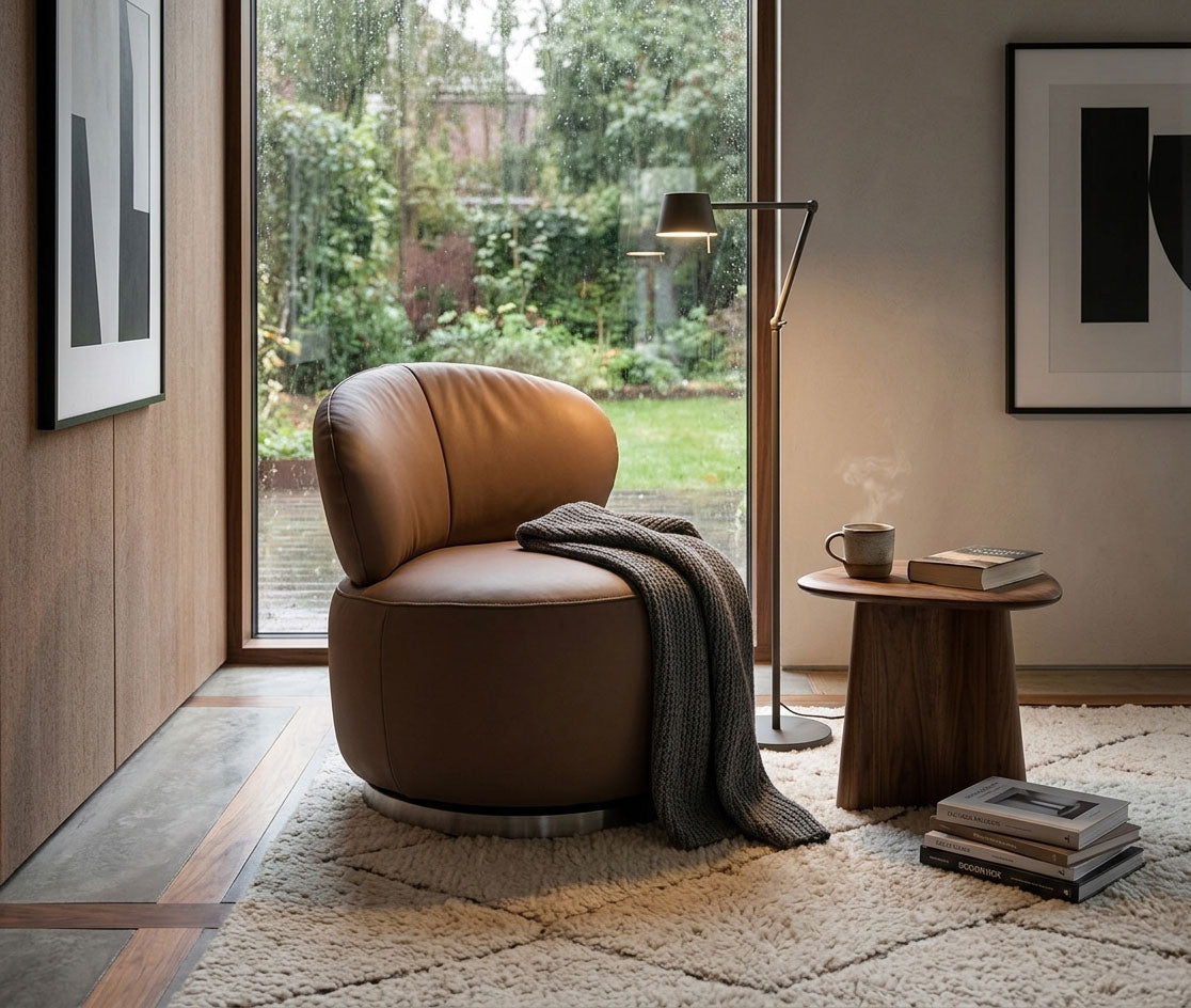 J and M Furniture Chair Nubo Swivel Chair Cognac | J&M Furniture