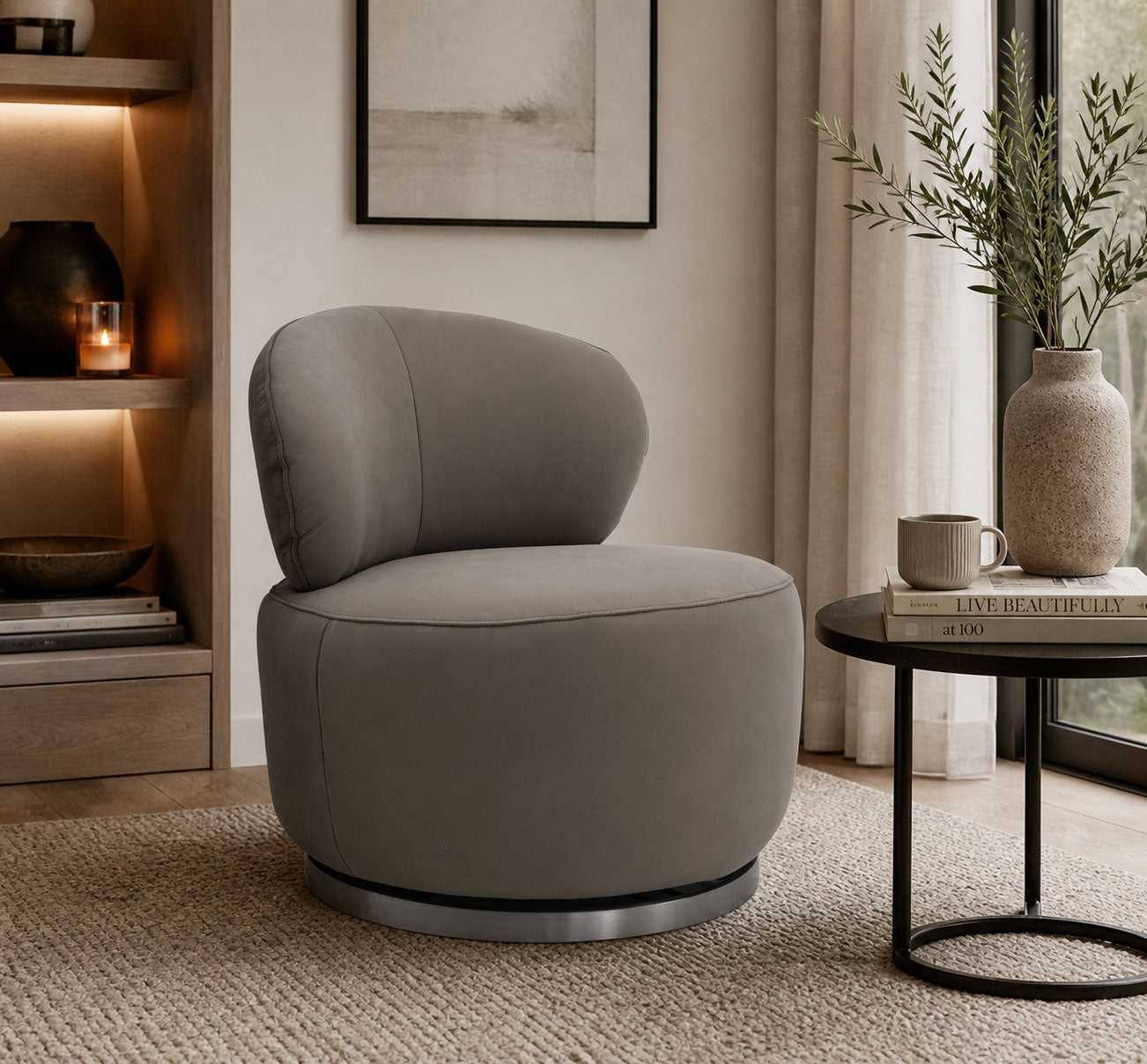 J and M Furniture Chair Nubo Swivel Chair in Brownie | J&M Furniture