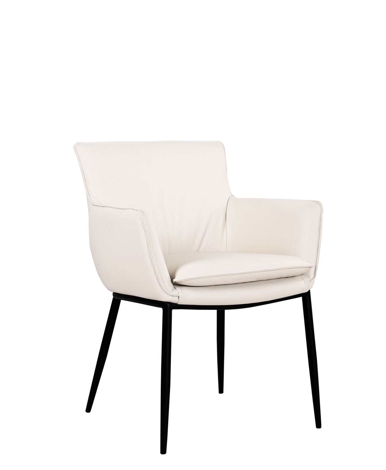 J and M Furniture Dining Chair Kani Leather Armchair in Frost | J&M Furniture