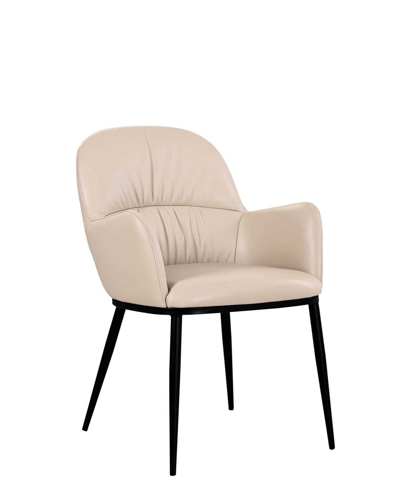 J and M Furniture Dining Chair Kora Leather Armchair in Light Mocha | J&M Furniture