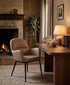 J and M Furniture Dining Chair Kora Leather Armchair in Mocha 300 by J&M Furniture