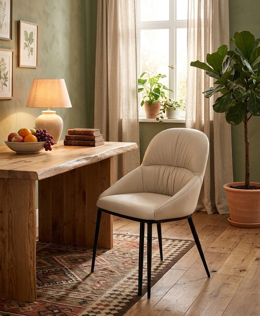 J and M Furniture Dining Chair Kora Leather Chair in Light Mocha (Pair) | J&M Furniture