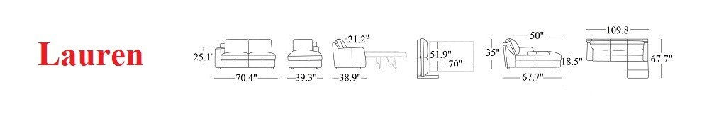 Lauren Premium Sectional Sleeper in Light Grey
