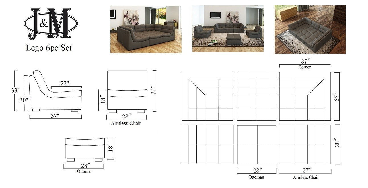 Lego 6pc Set In Grey