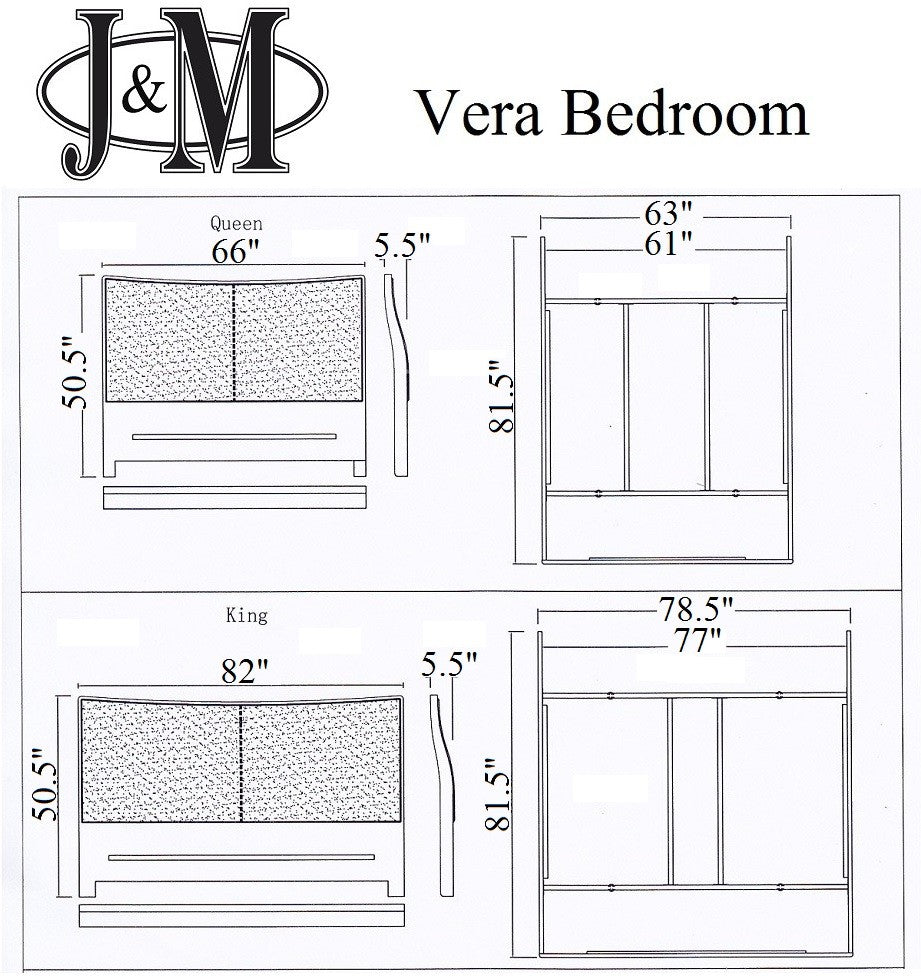 Vera Modern Only Nightstand,Chest & Mirror