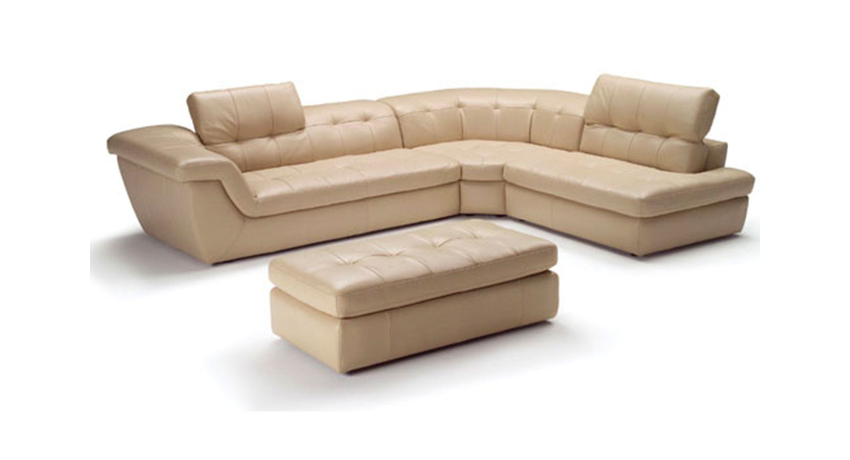 397 Premium Leather Sectional In Beige