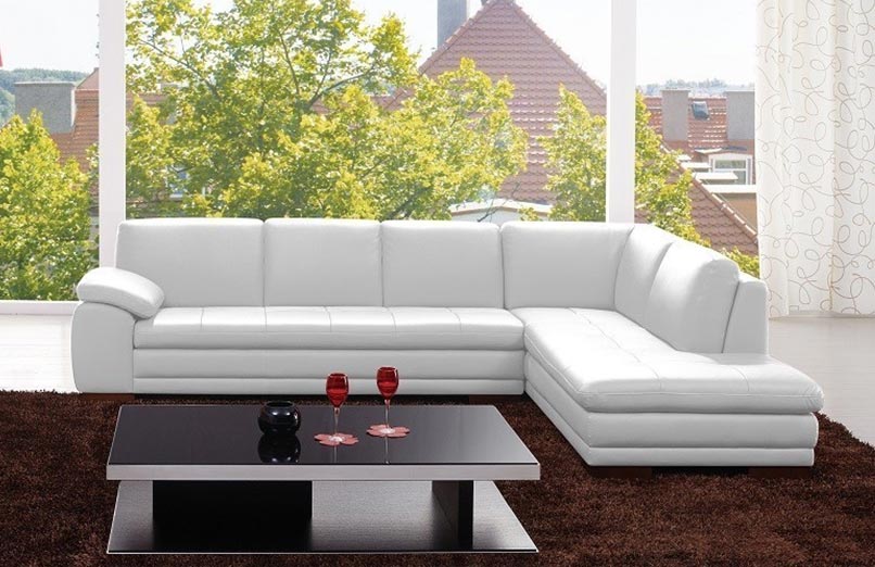 625 Miami Premium Leather Sectional in White