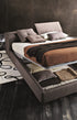 Tower Taupe Fabric Storage Bed