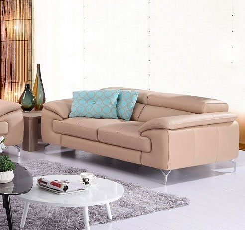 A973 Premium Leather Sofa Set in Slate Grey